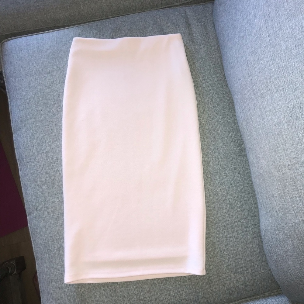 Blush pink pencil skirt built in slip